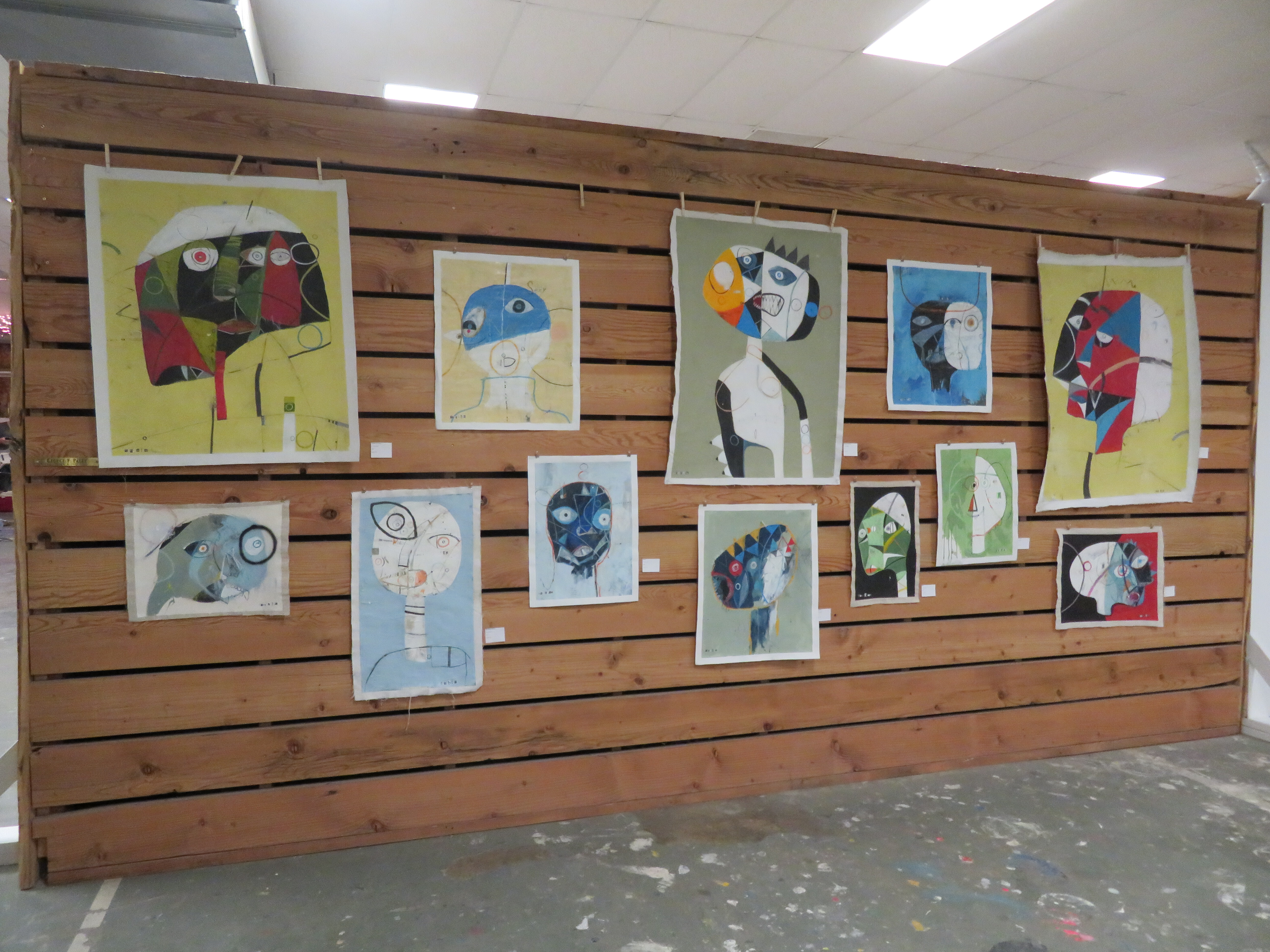 Modern Abstract Expressionism Meets Conceptual Art, Head Series, Unstretched Canvas, Mixed Media Abstract Paintings, &bull;	buy original abstract art in Kansas City 